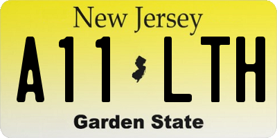 NJ license plate A11LTH