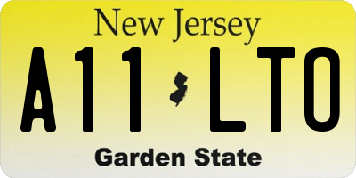 NJ license plate A11LTO