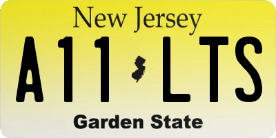 NJ license plate A11LTS