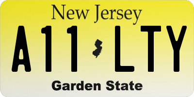 NJ license plate A11LTY