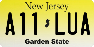 NJ license plate A11LUA