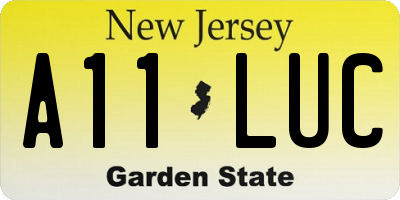 NJ license plate A11LUC