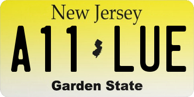 NJ license plate A11LUE