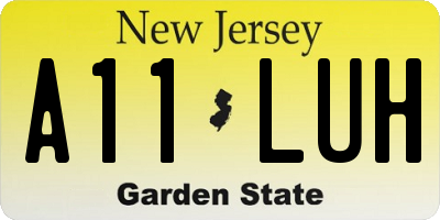 NJ license plate A11LUH