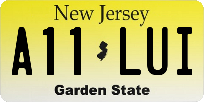 NJ license plate A11LUI