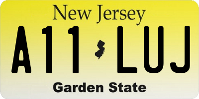 NJ license plate A11LUJ