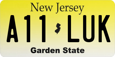 NJ license plate A11LUK