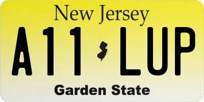 NJ license plate A11LUP