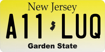 NJ license plate A11LUQ