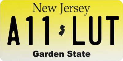NJ license plate A11LUT