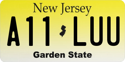 NJ license plate A11LUU