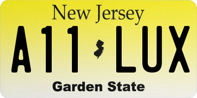 NJ license plate A11LUX