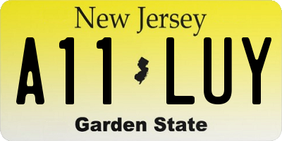 NJ license plate A11LUY