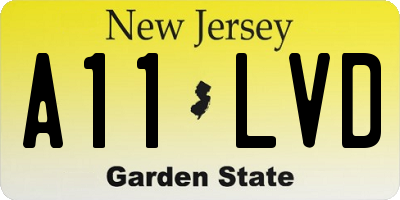 NJ license plate A11LVD