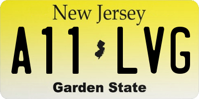 NJ license plate A11LVG