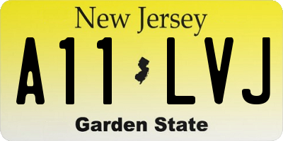 NJ license plate A11LVJ
