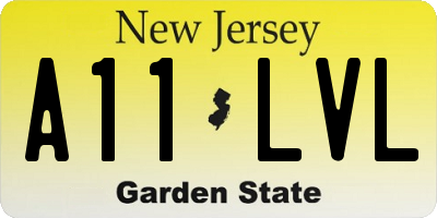 NJ license plate A11LVL