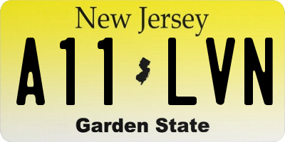 NJ license plate A11LVN