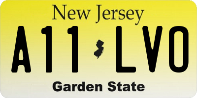 NJ license plate A11LVO