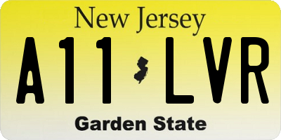 NJ license plate A11LVR