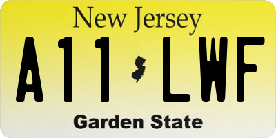 NJ license plate A11LWF