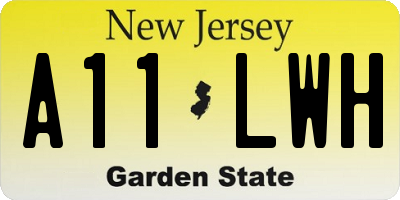 NJ license plate A11LWH