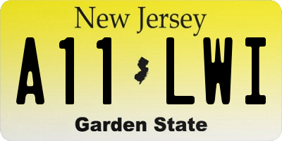 NJ license plate A11LWI