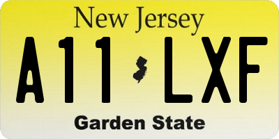 NJ license plate A11LXF