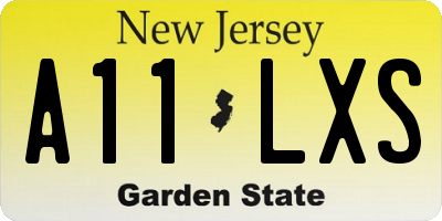 NJ license plate A11LXS