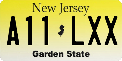 NJ license plate A11LXX