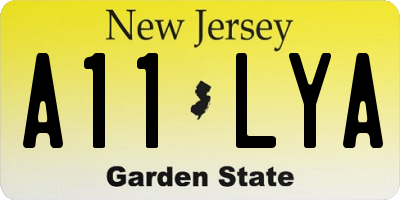 NJ license plate A11LYA