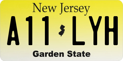 NJ license plate A11LYH