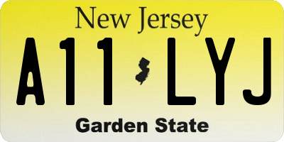 NJ license plate A11LYJ