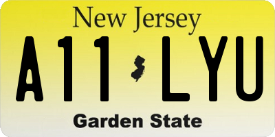 NJ license plate A11LYU