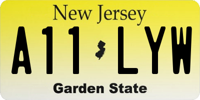 NJ license plate A11LYW