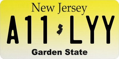 NJ license plate A11LYY