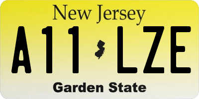 NJ license plate A11LZE