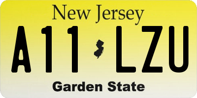 NJ license plate A11LZU