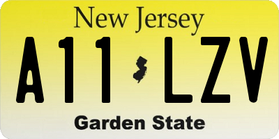 NJ license plate A11LZV