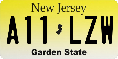 NJ license plate A11LZW