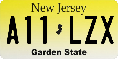 NJ license plate A11LZX