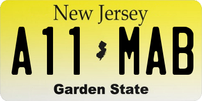 NJ license plate A11MAB