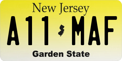 NJ license plate A11MAF