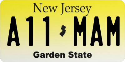 NJ license plate A11MAM