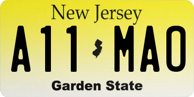 NJ license plate A11MAO