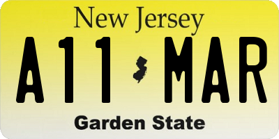 NJ license plate A11MAR