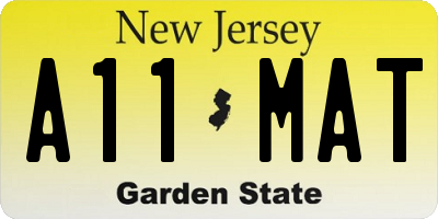NJ license plate A11MAT