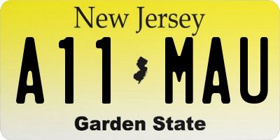 NJ license plate A11MAU