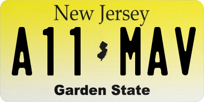 NJ license plate A11MAV