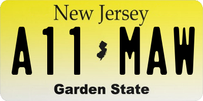 NJ license plate A11MAW
